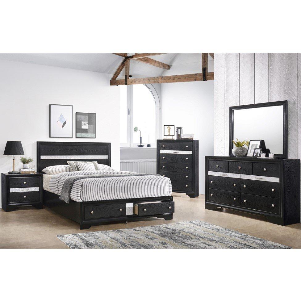 Rent to Own Crown Mark Inc 7-Piece Louis Philip Black King Bedroom