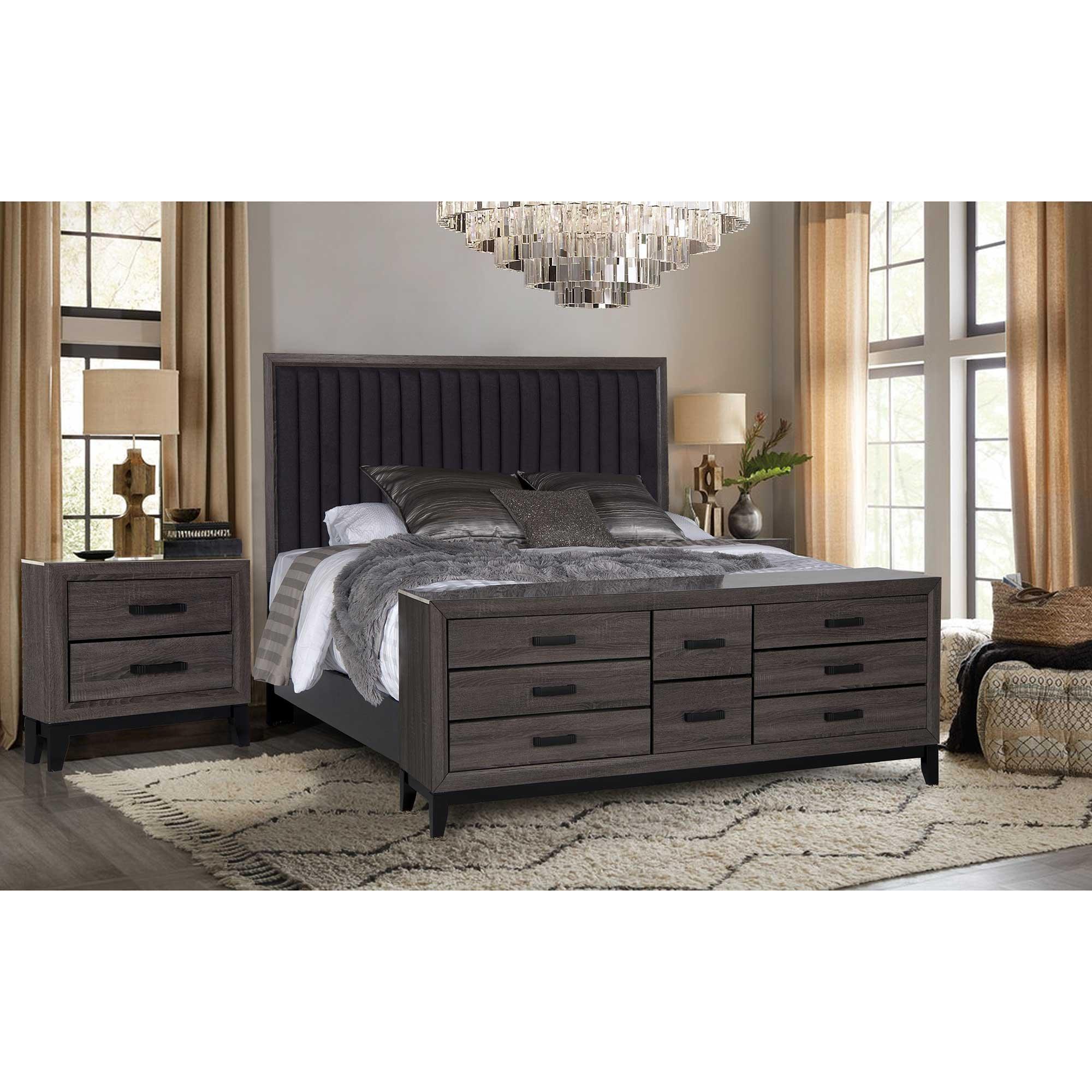 rent to own global furniture 6-piece laura full bedroom set- matte