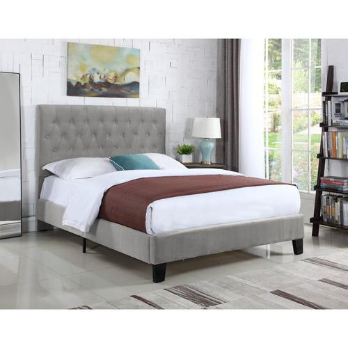 Amelia Queen Upholstered Bed w/ 13" Tight Top Medium Mattress & Protector