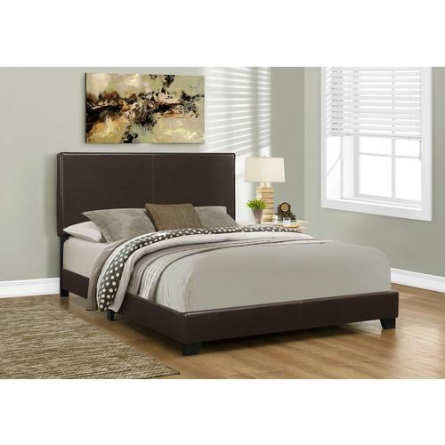 Upholstered Queen Bed Set w/ Pillow Top Plush Mattress, Foundation & Protectors - Dark Brown