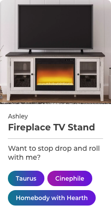 60" Dorrinson X-Large TV Stand w/ Glass Fireplace