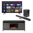 Cross Sell Image Alt - 75" Skyworth Smart 4K Ultra HD TV w/ Bayshore Crystal Fireplace TV stand & JBL Soundbar