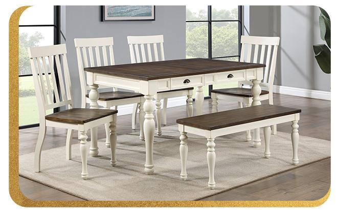 Dining set with bench.