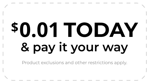 $0.01 Today, Pay as you go