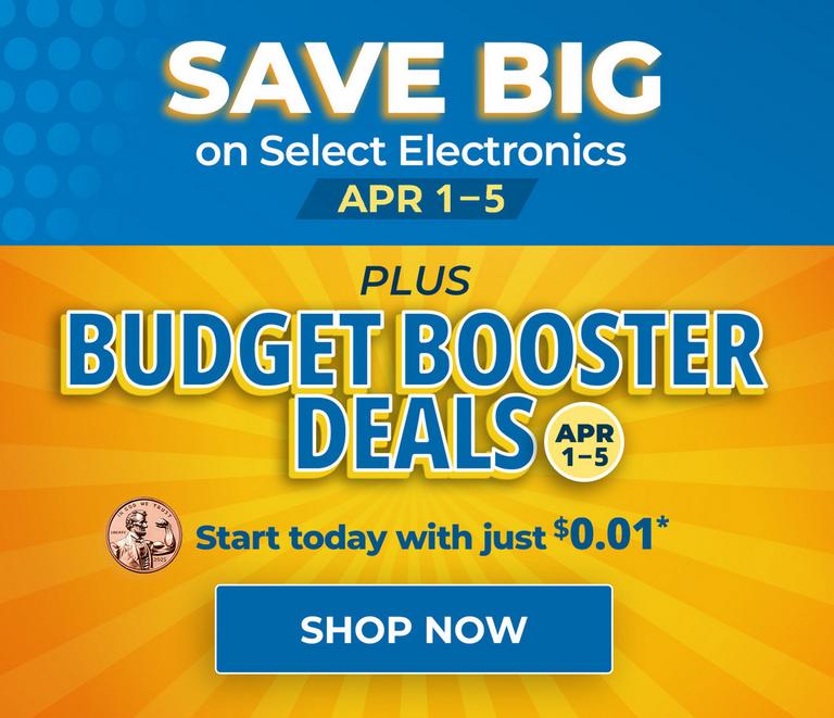 Save on select electronics. April 1 - 5, 2026.