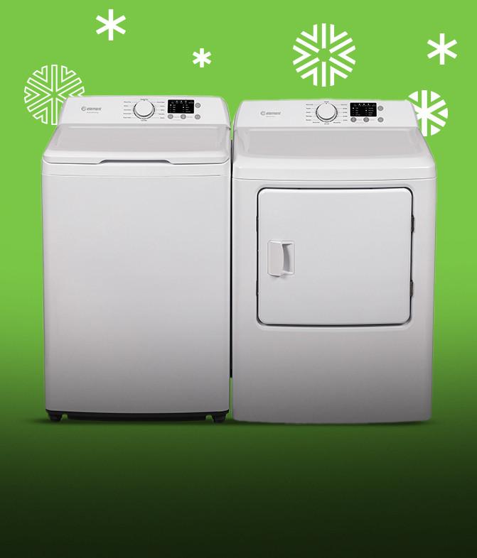 Washer and dryer set.