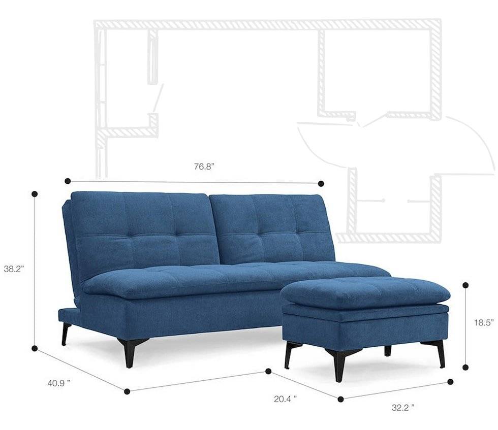 Sofá cama de pocas dimensiones para espacios reducidos 