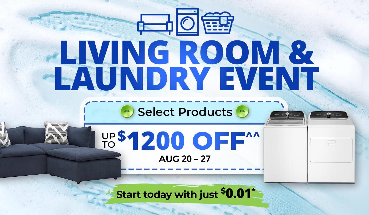 Save big on select living room and laundry products. Product exclusions and other restrictions apply.