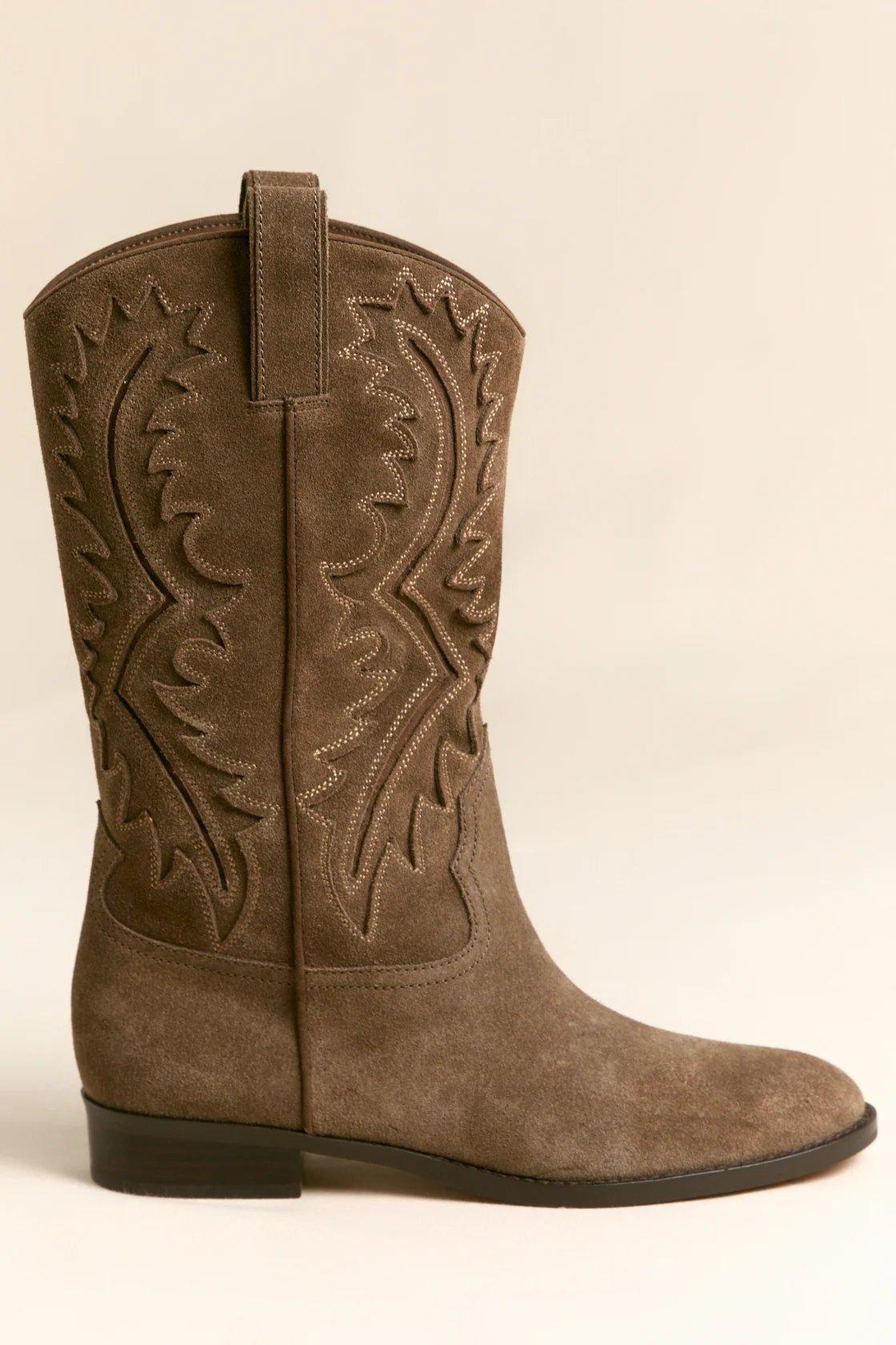 dark brown western boots