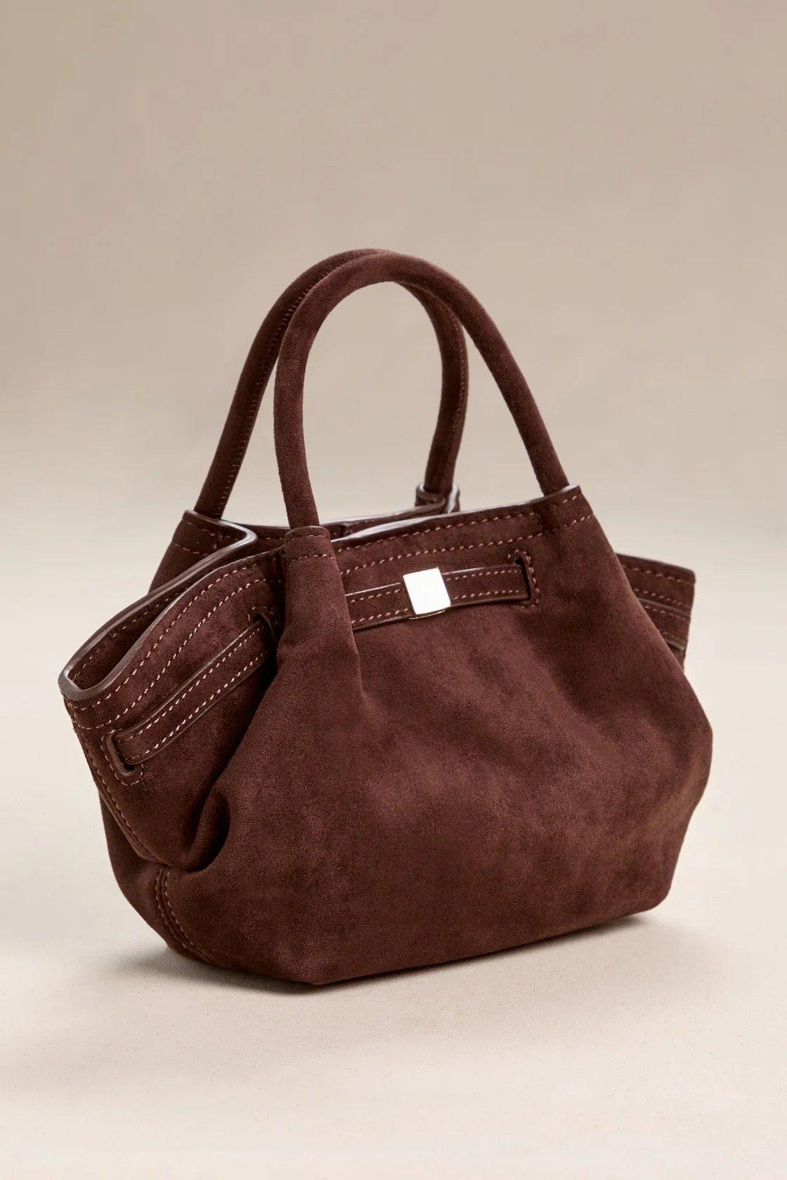 brown suede mini crossbody