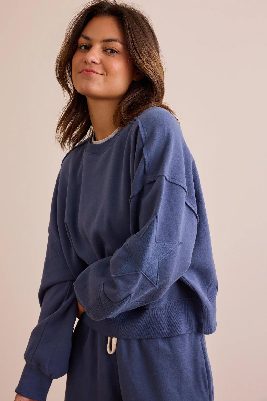navy blue sweatshirt