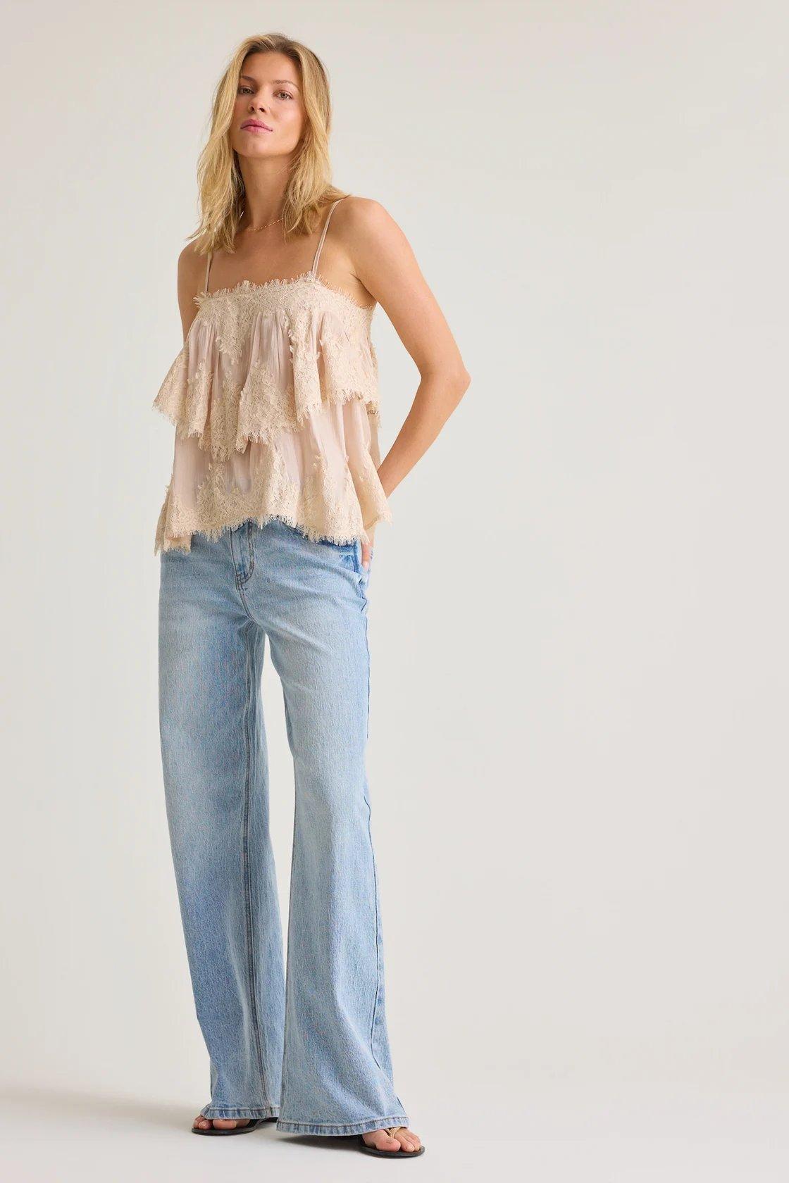 medium light wash straight leg jeans