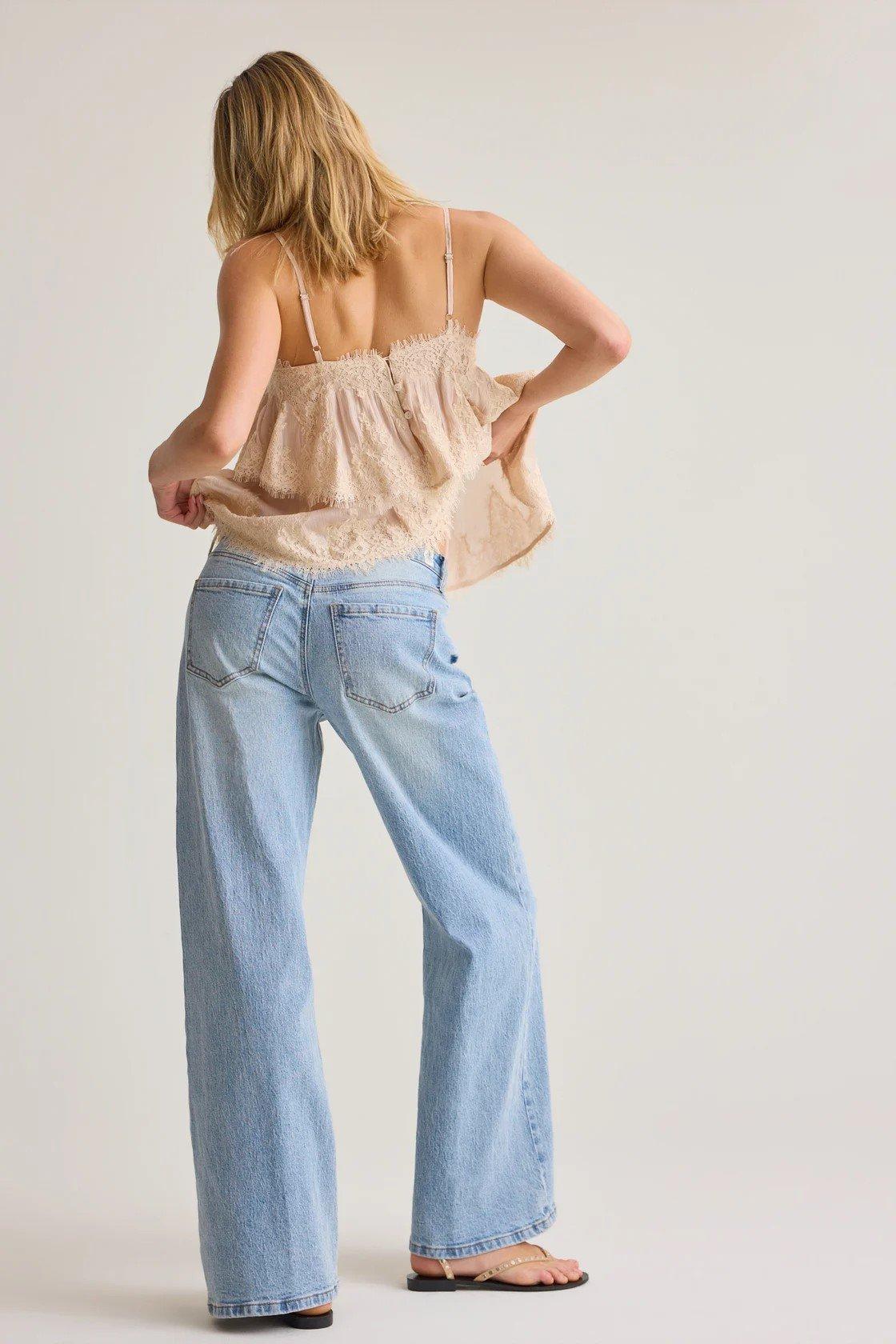Light wash straight leg jeans