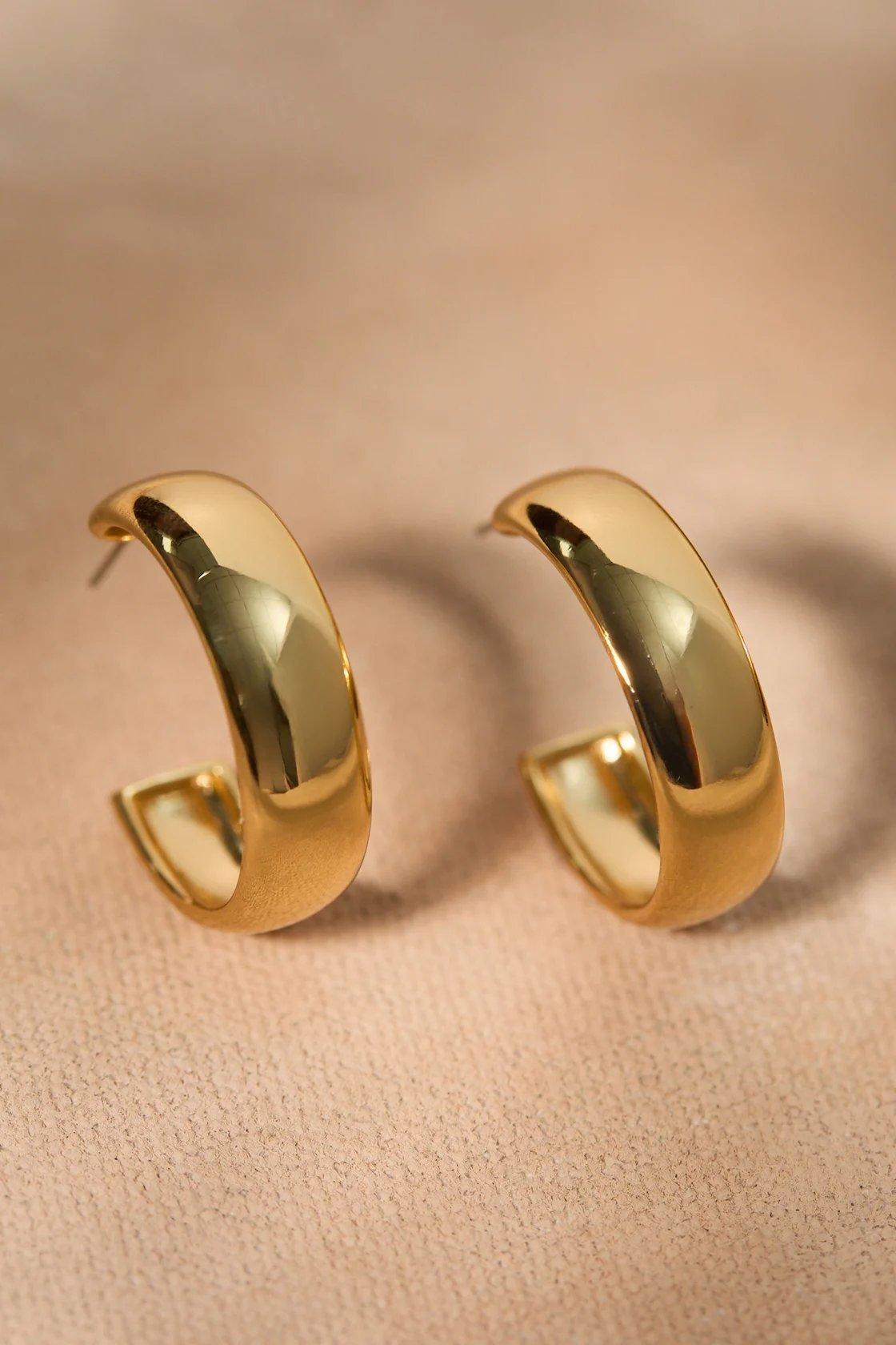 Gold dipped chunky hoop earrings