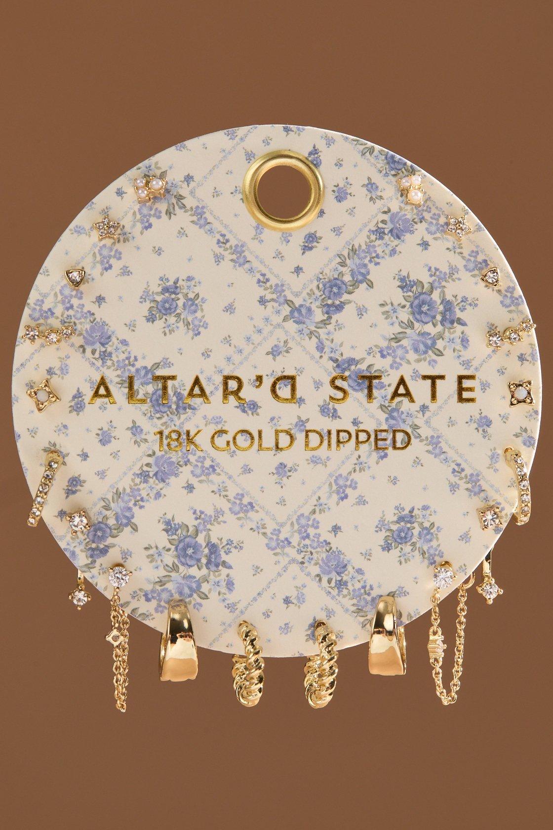 18k gold dipped earring set