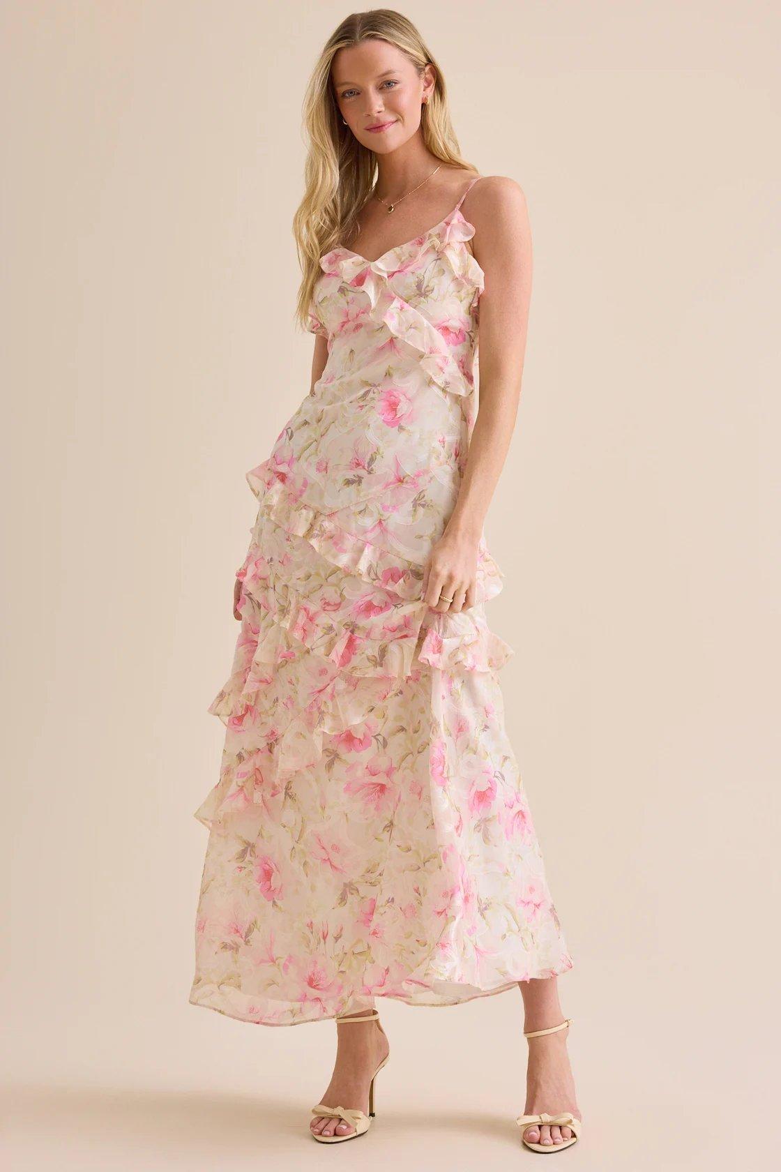 pink floral maxi dress