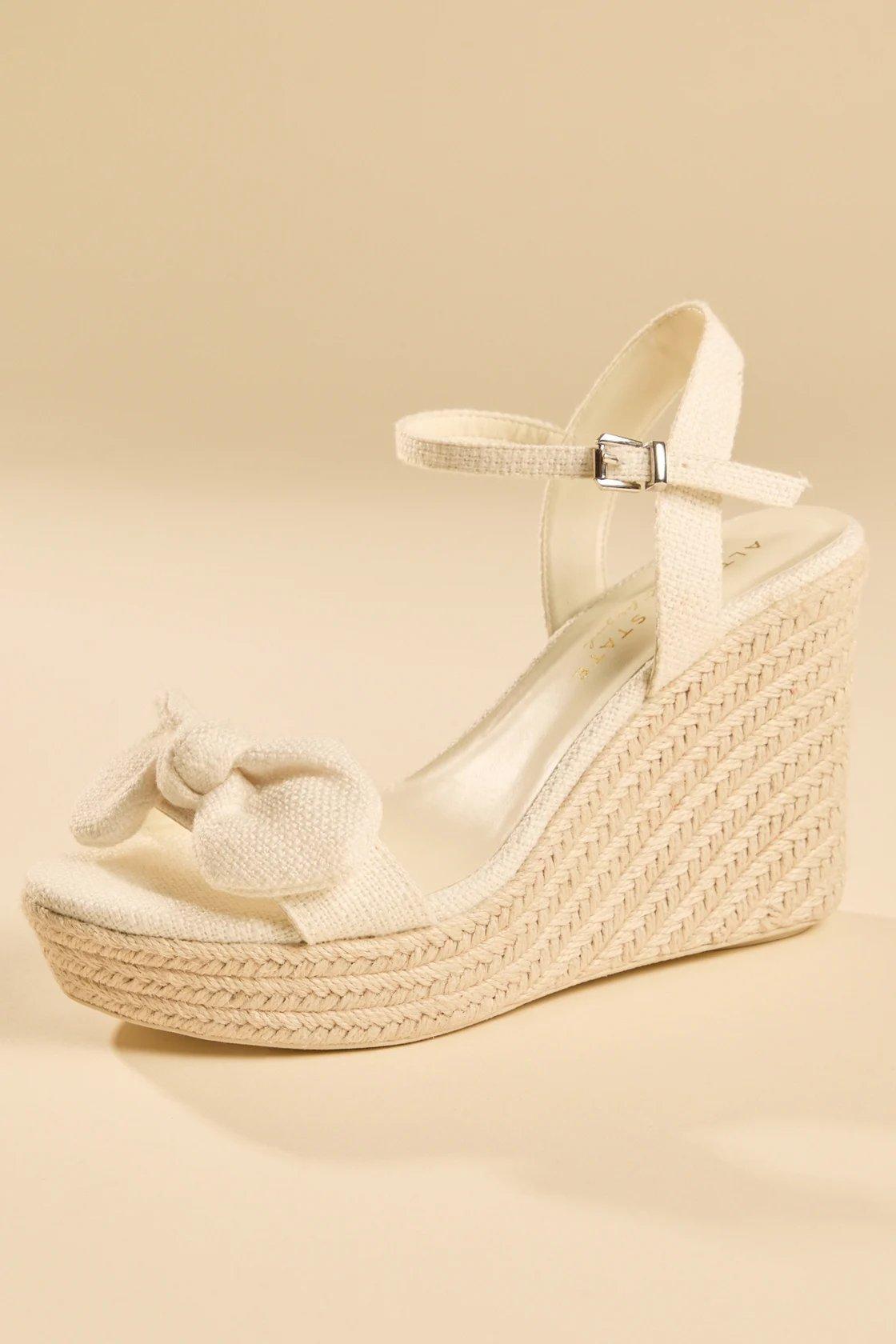 ivory bow wedges