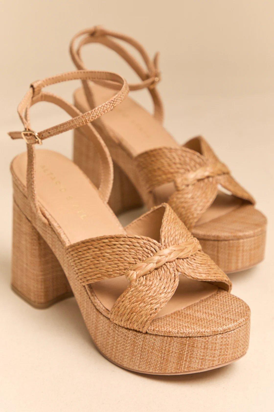 brown block heels