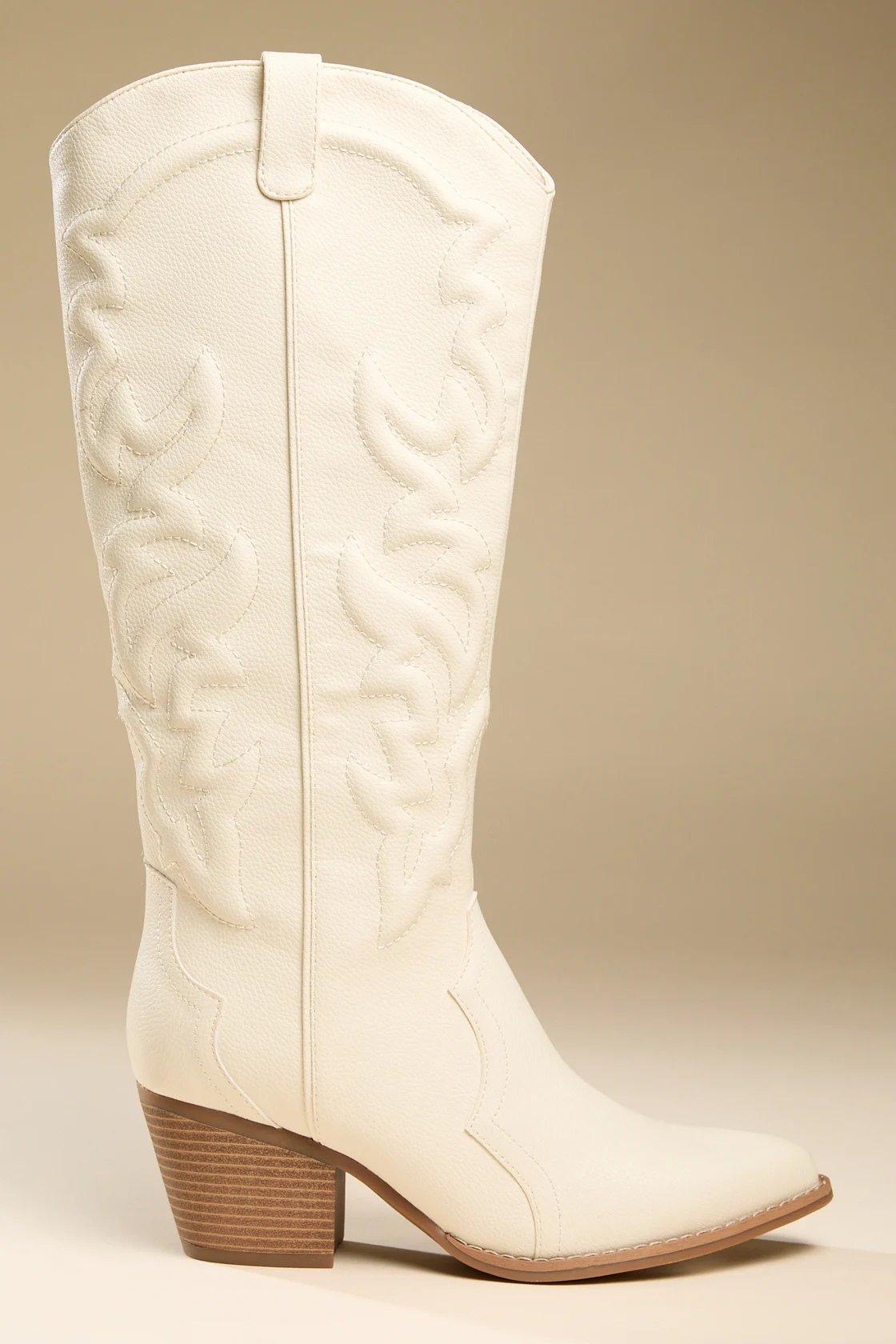 ivory white western boots