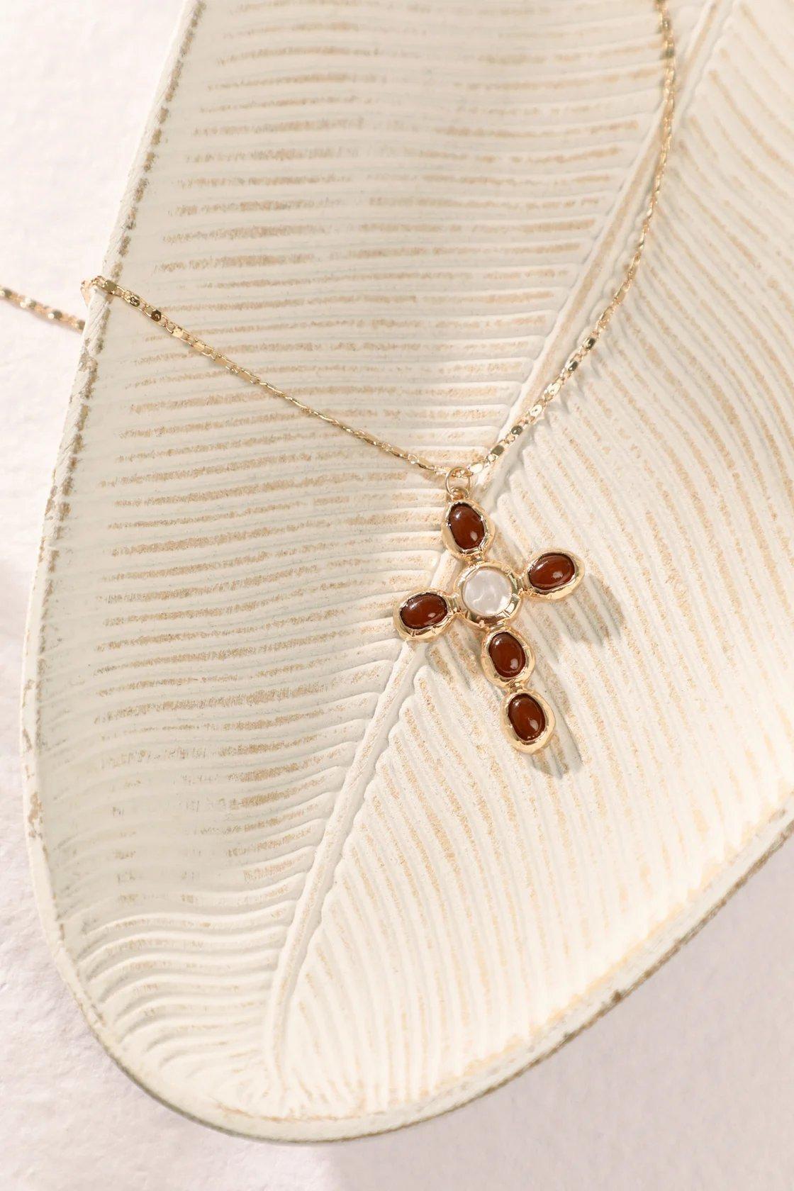 pearl cross necklace