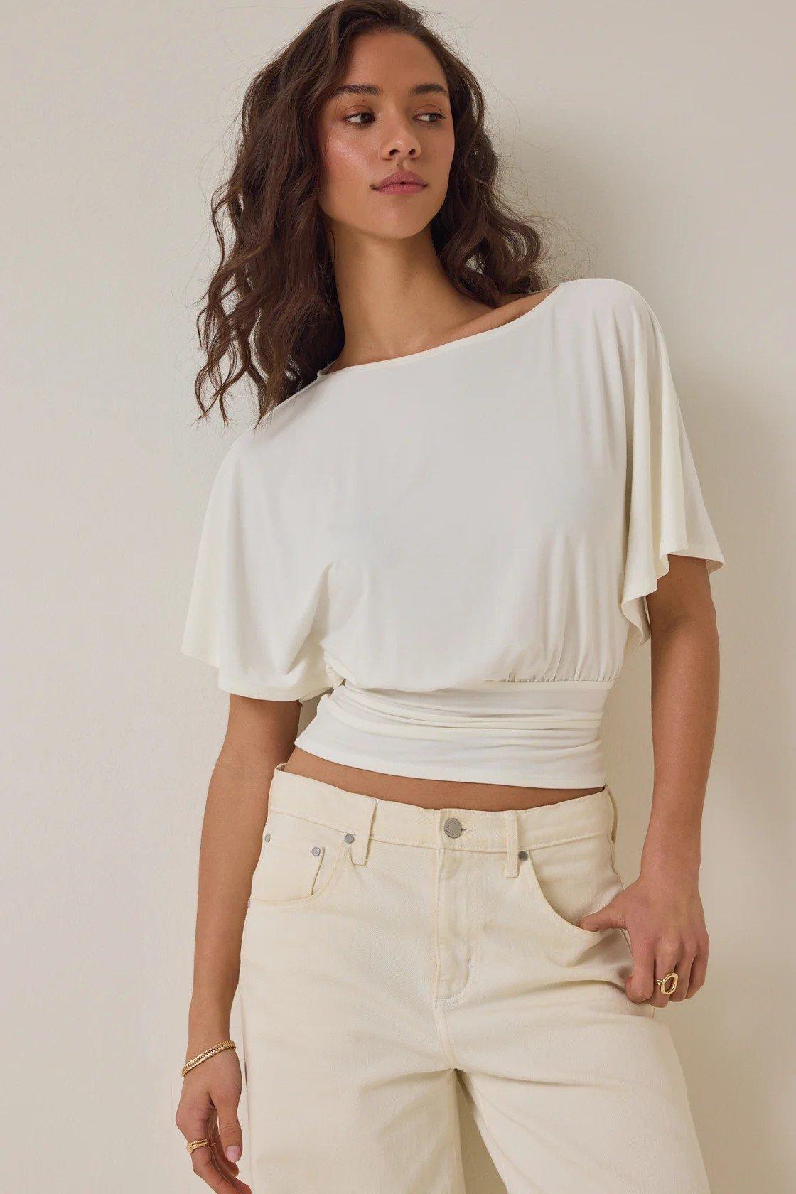 Boatneck blouse top