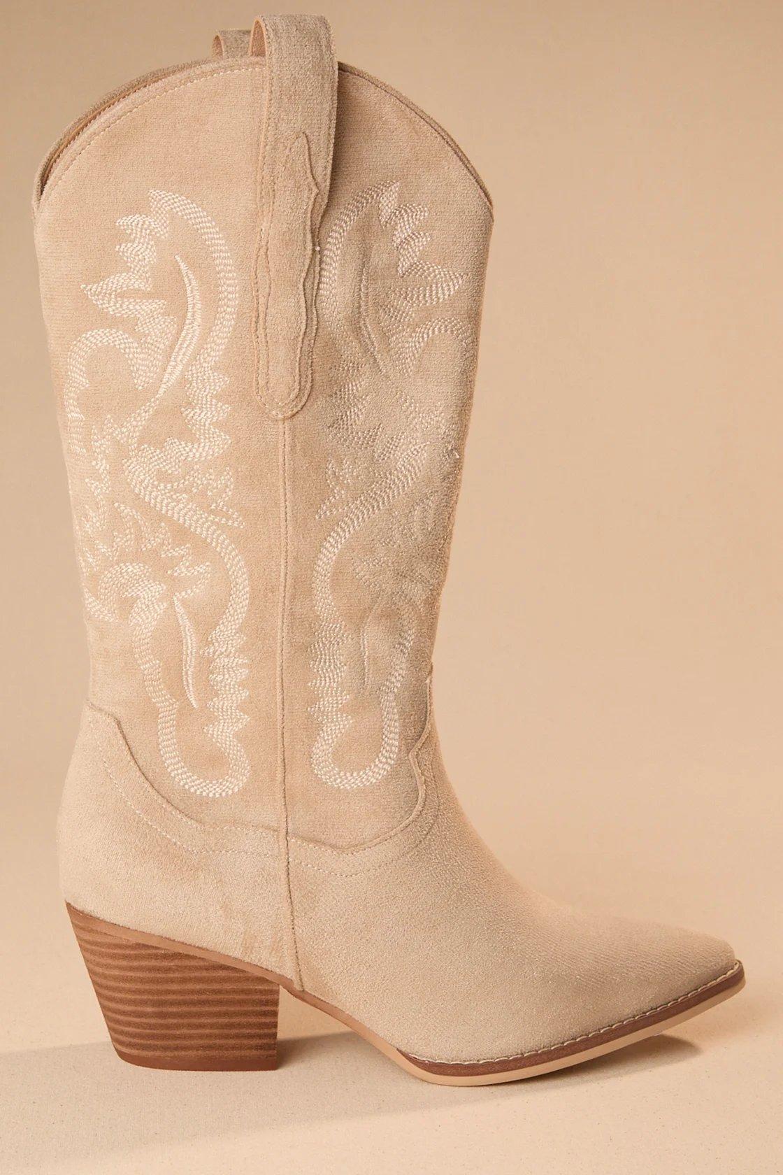 sand beige western boots
