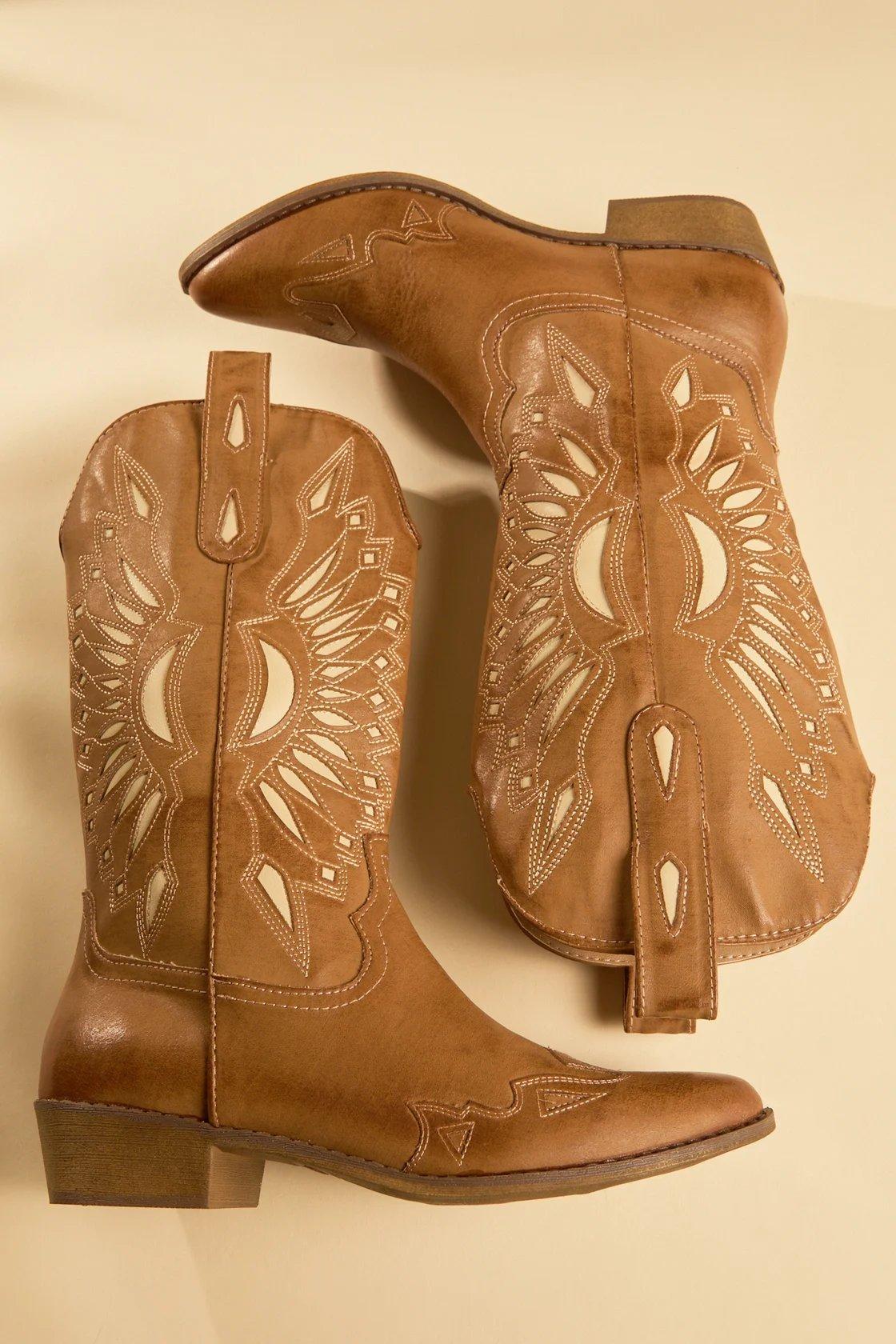 tan western boots