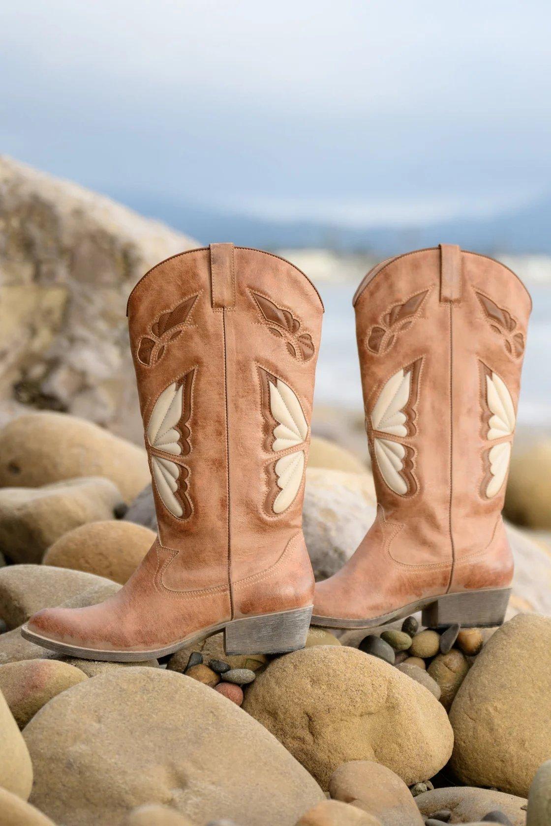 brown western boots