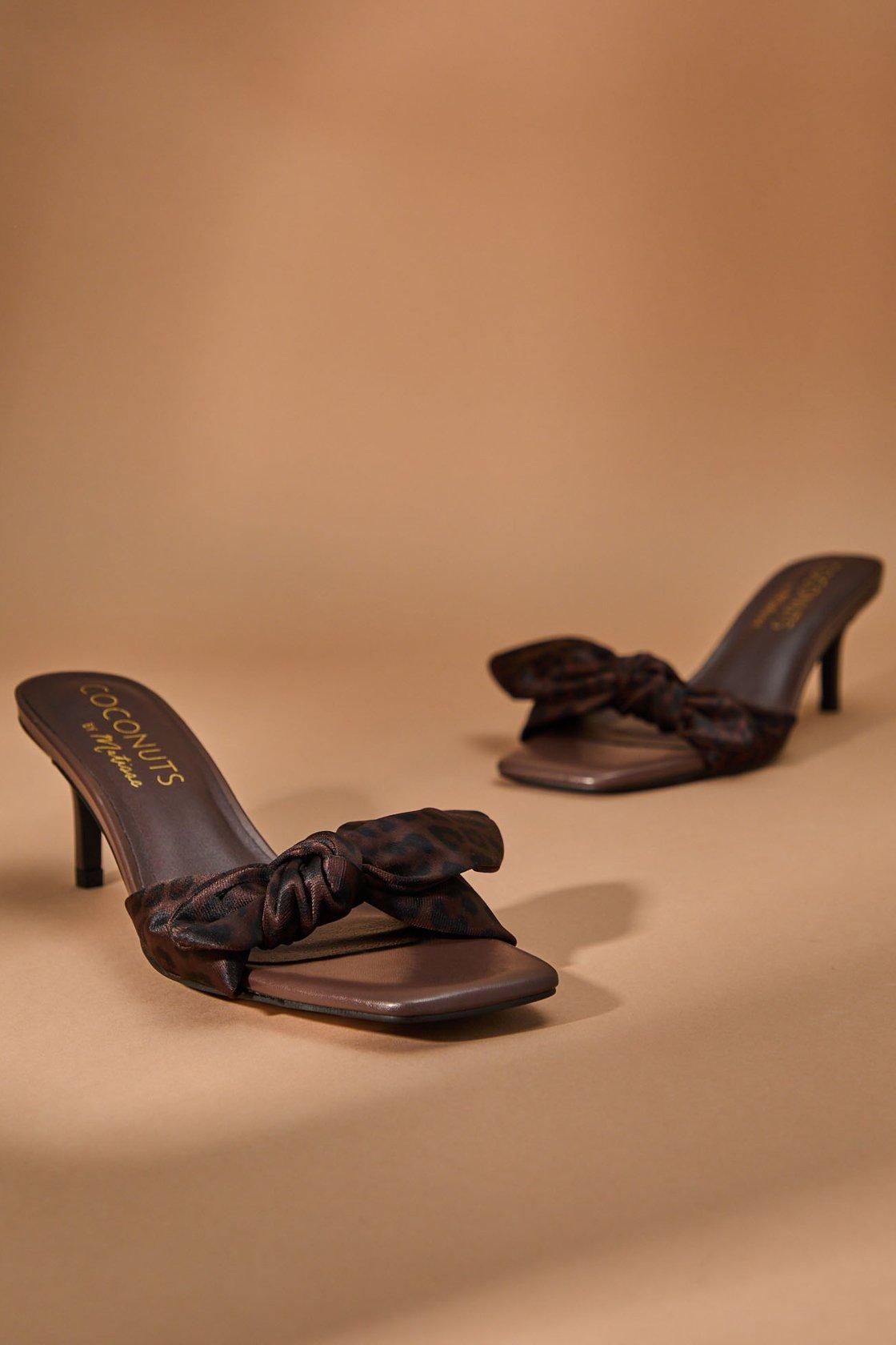 dark brown leopard kitten heels