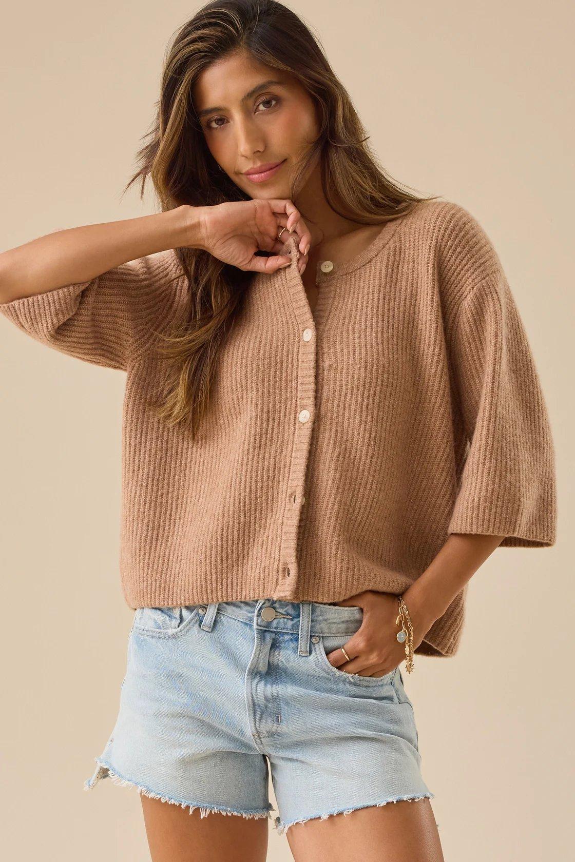 light brown boxy sweater