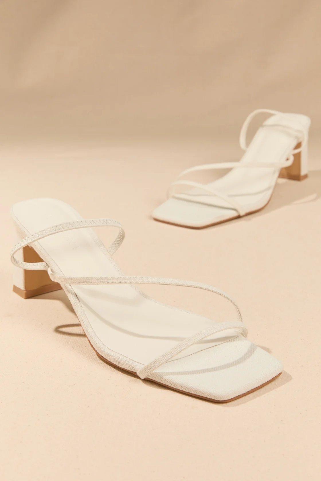ivory block heels