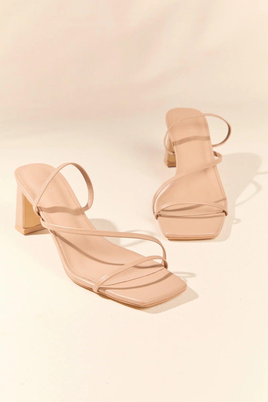 nude block heels