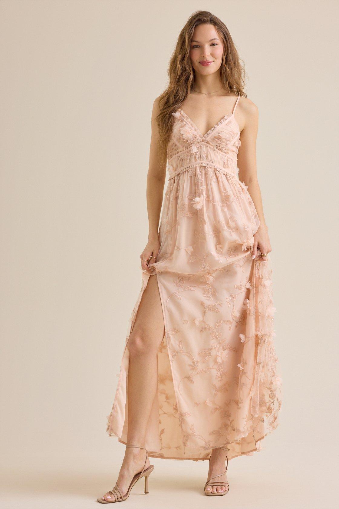 dusty pink floral maxi dress