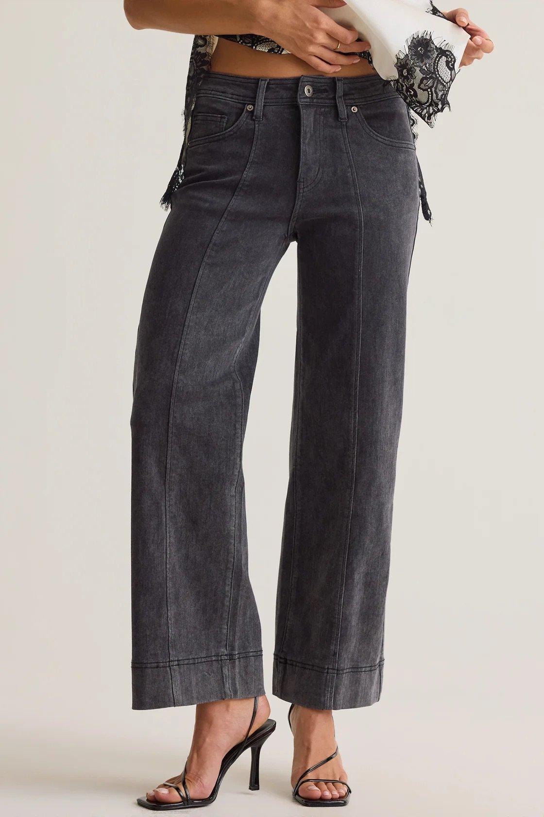 high rise black crop jeans