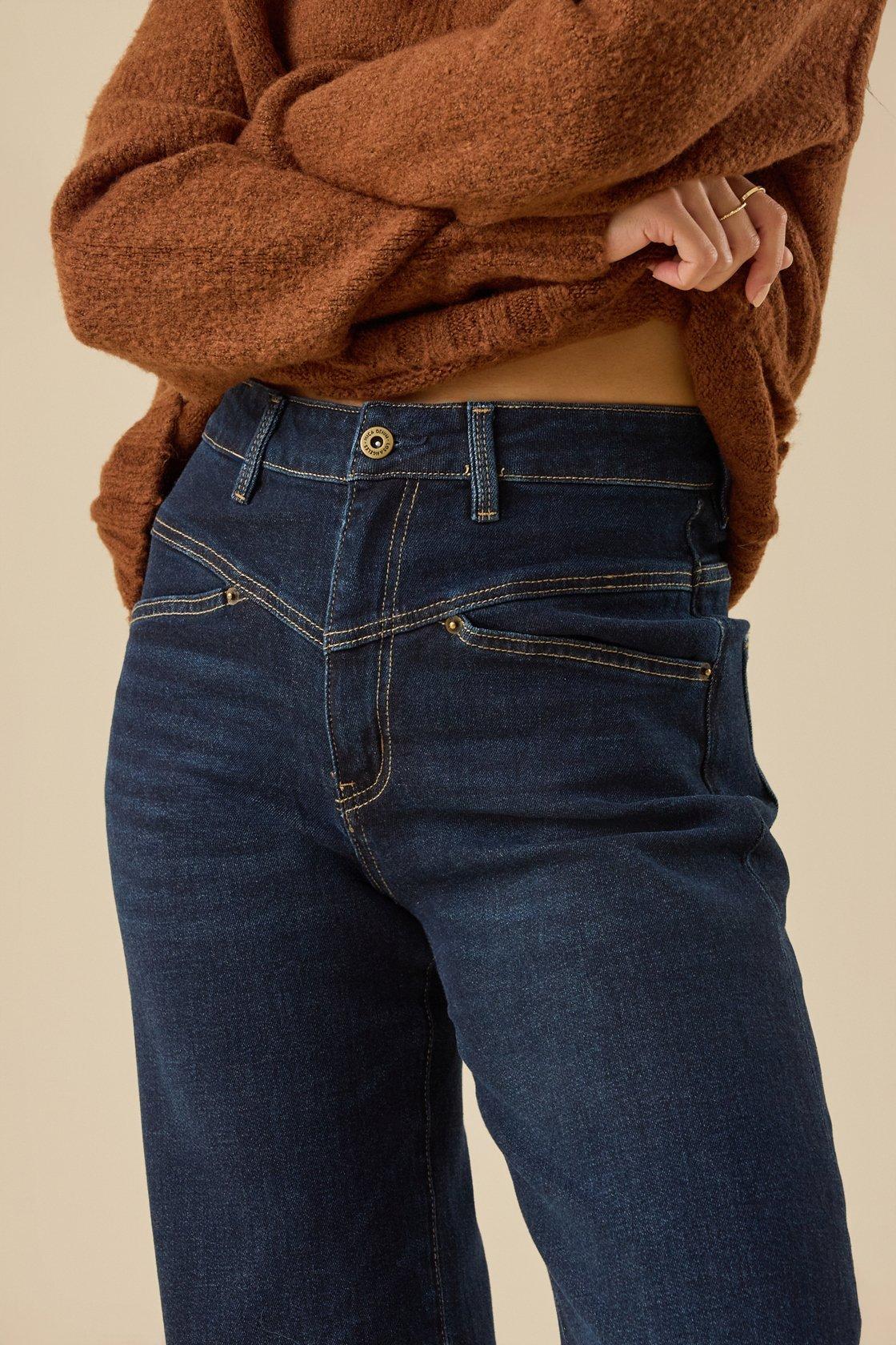 dark wash wide leg jeans
