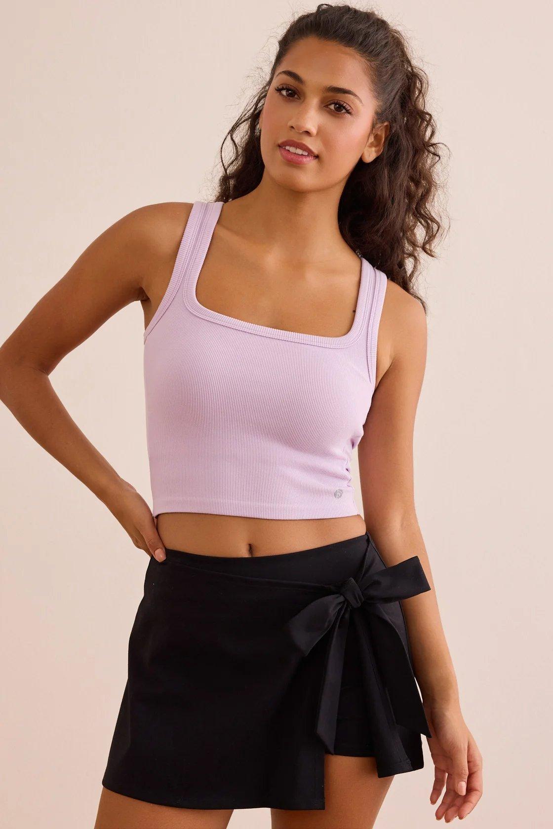 athletic black side tie skort