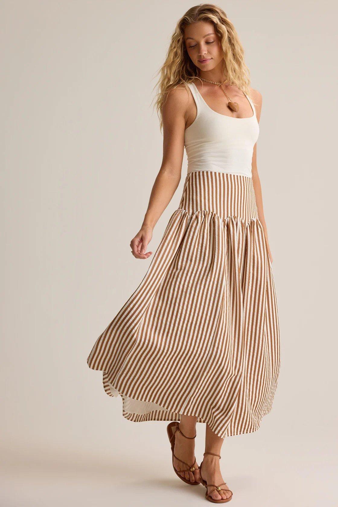 Striped maxi skirt