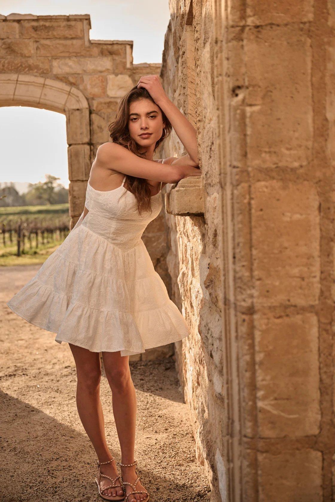 white mini dress
