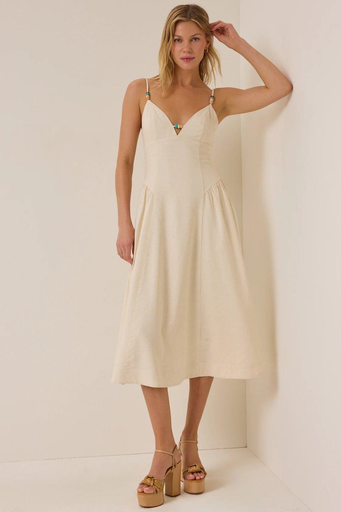 natural colored linen dress