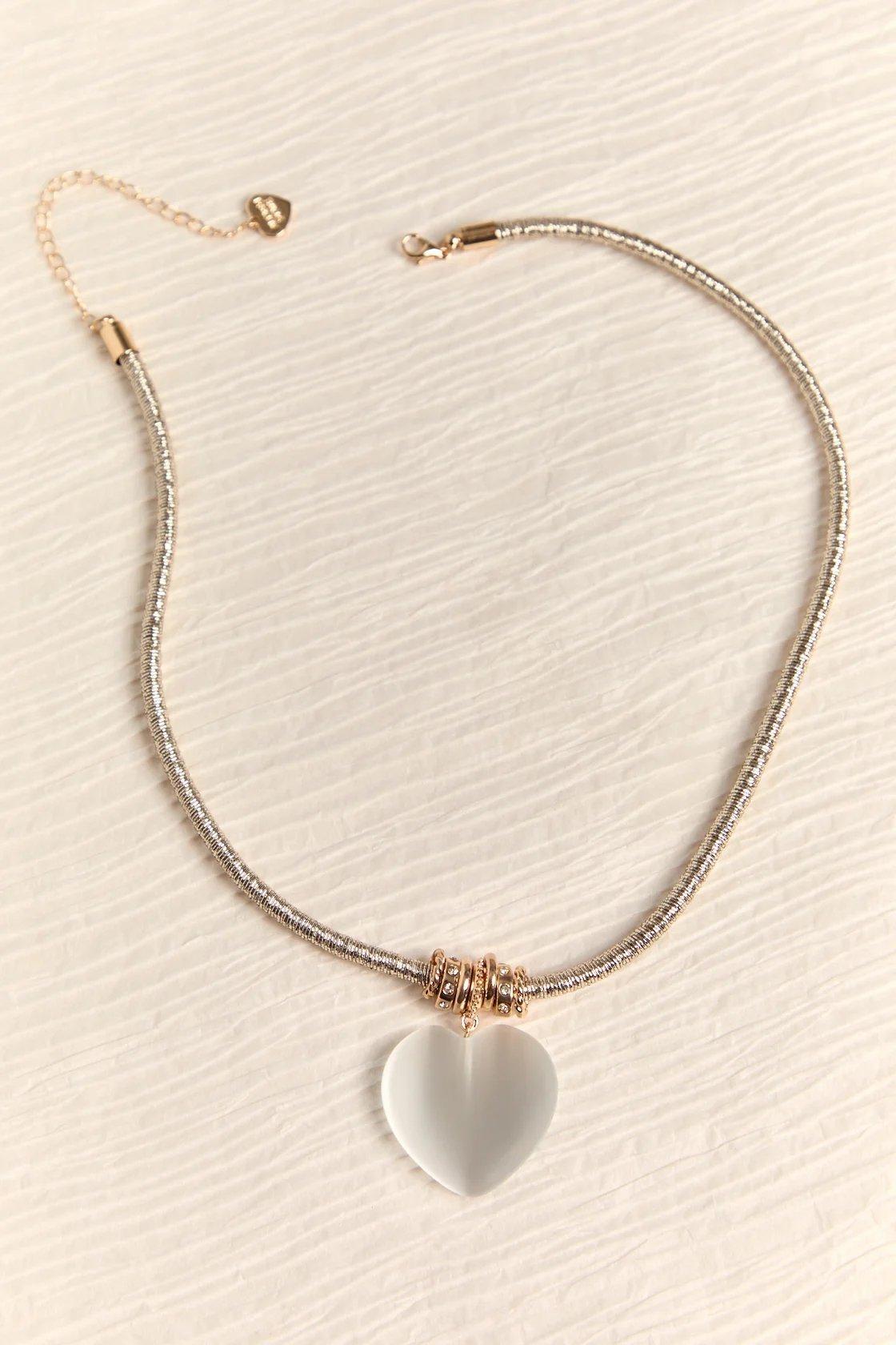 mixed metal heart pendant necklace