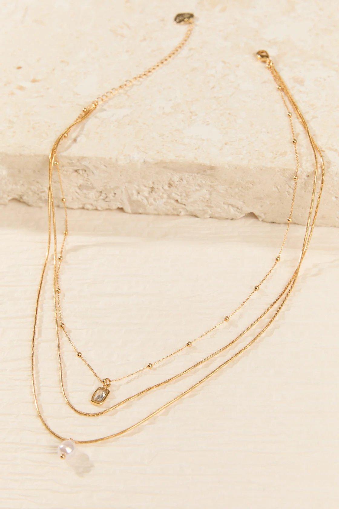 18k gold layered necklace