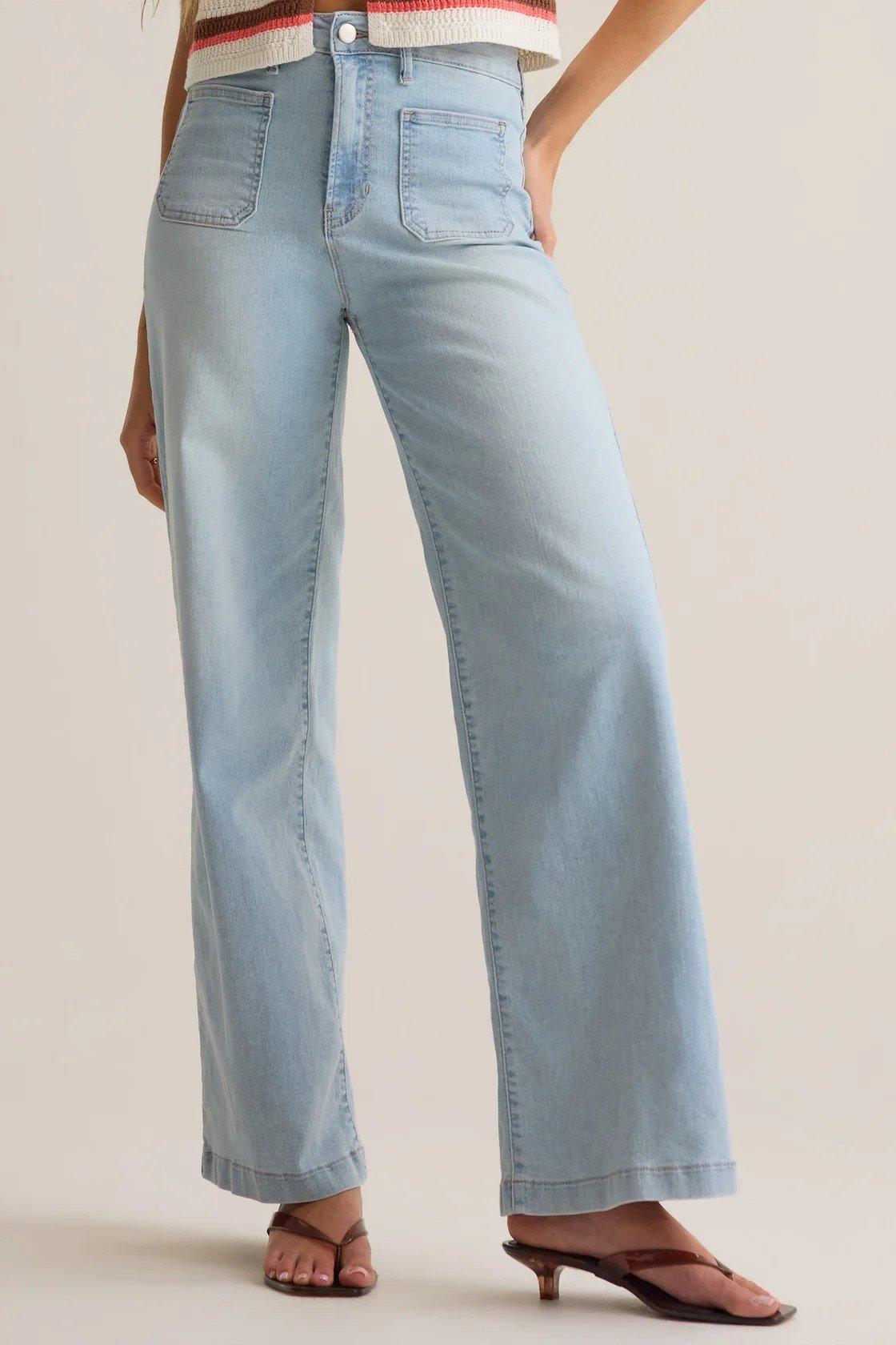 Light wash denim jeans