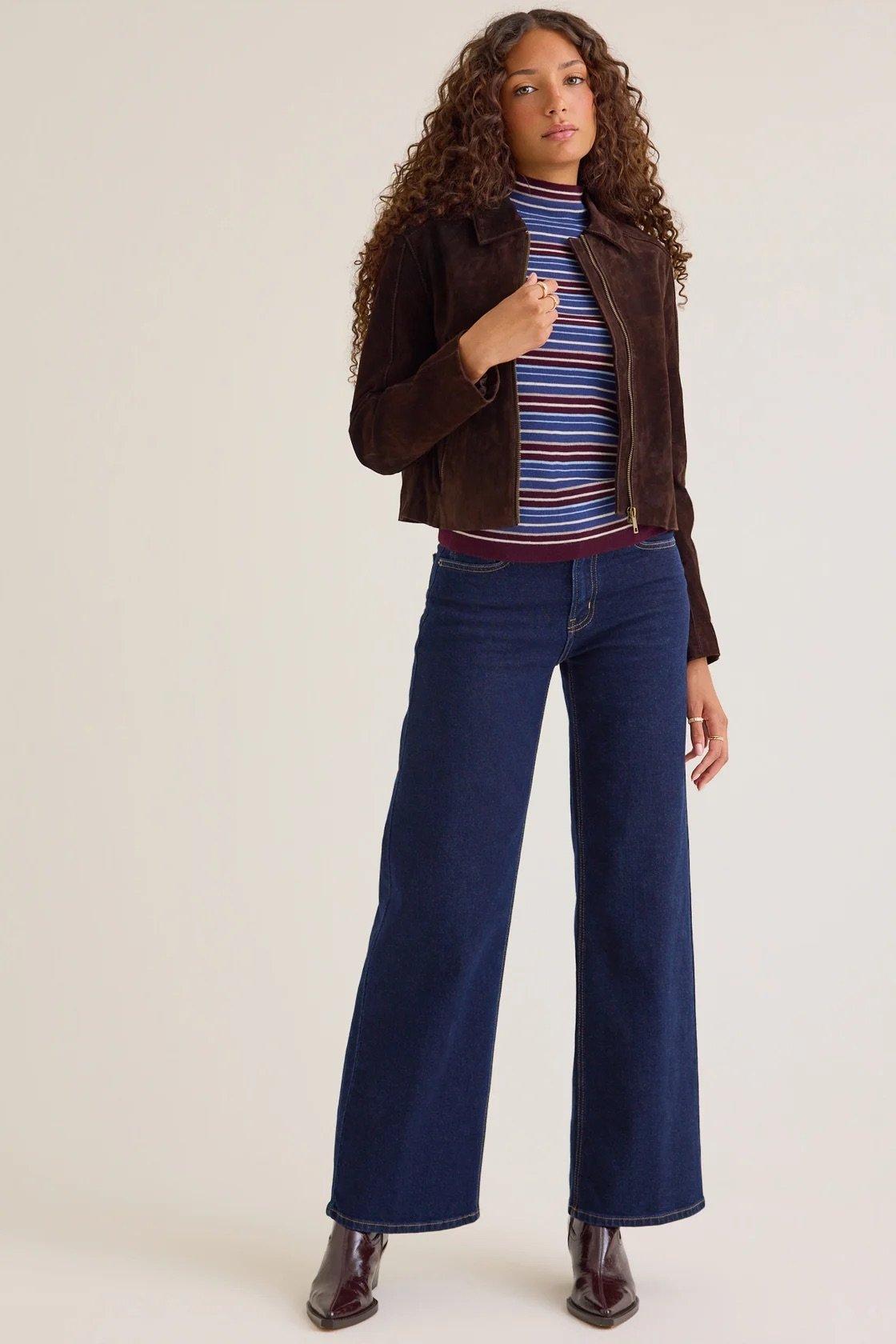 dark wash straight leg jeans