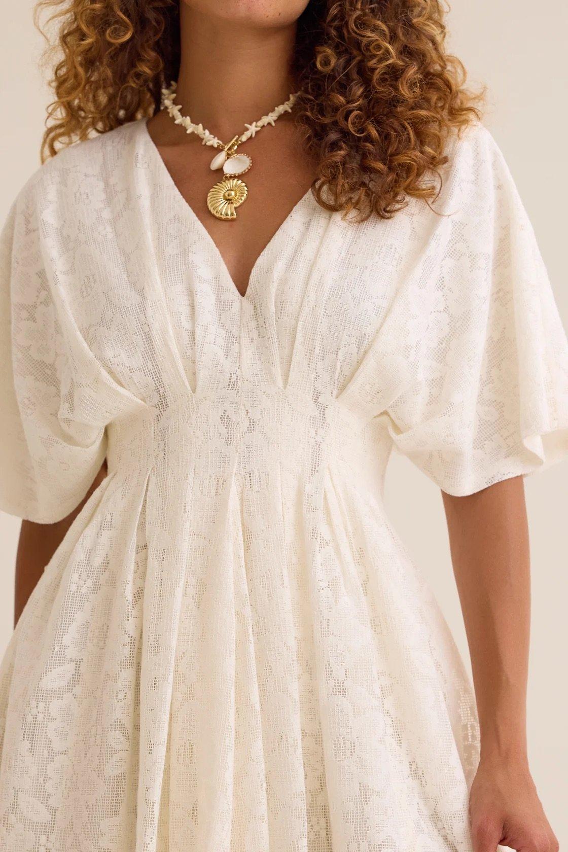 cream puff sleeve mini dress