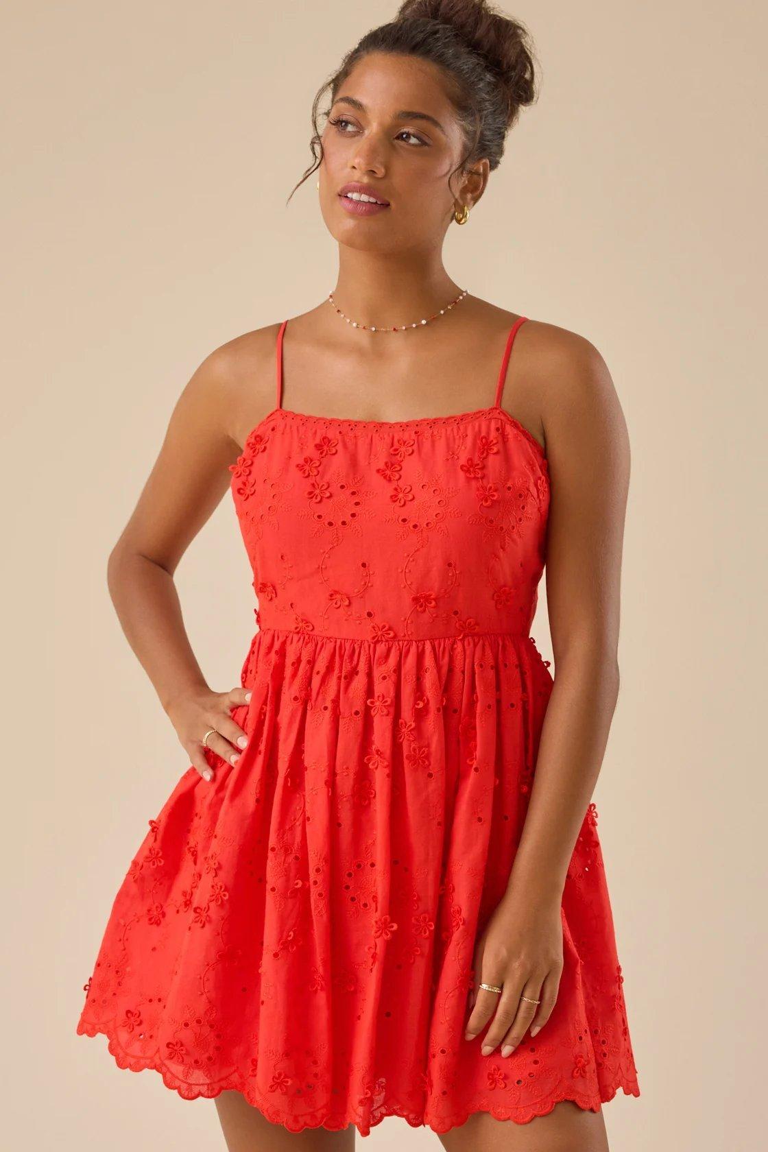 cherry red mini dress 