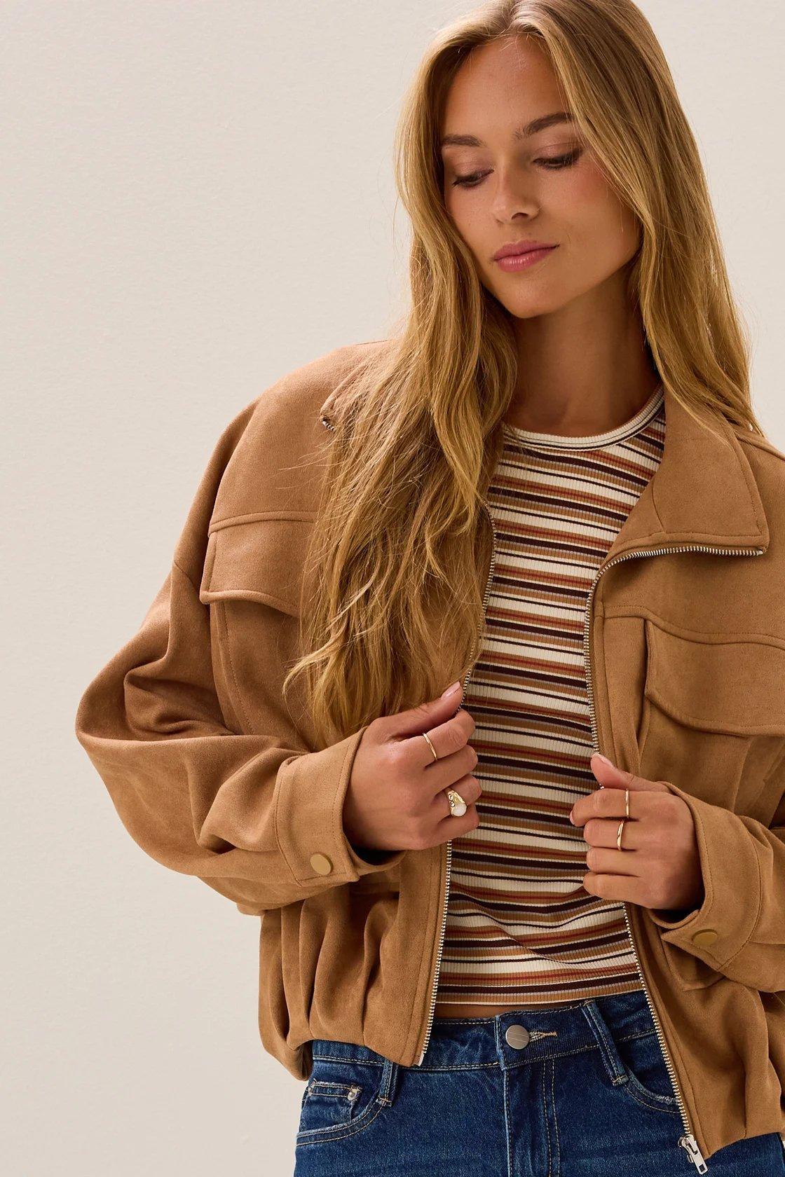 brown suede jacket