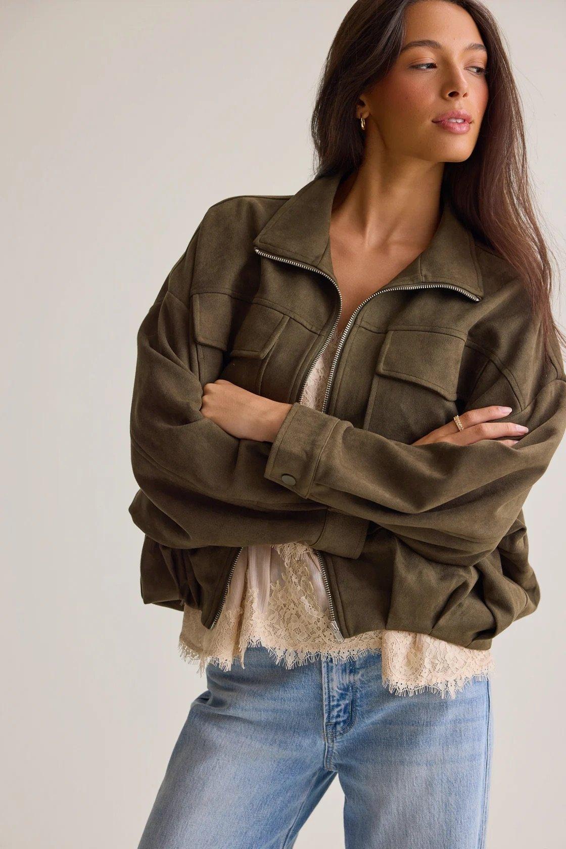 olive suede hacker