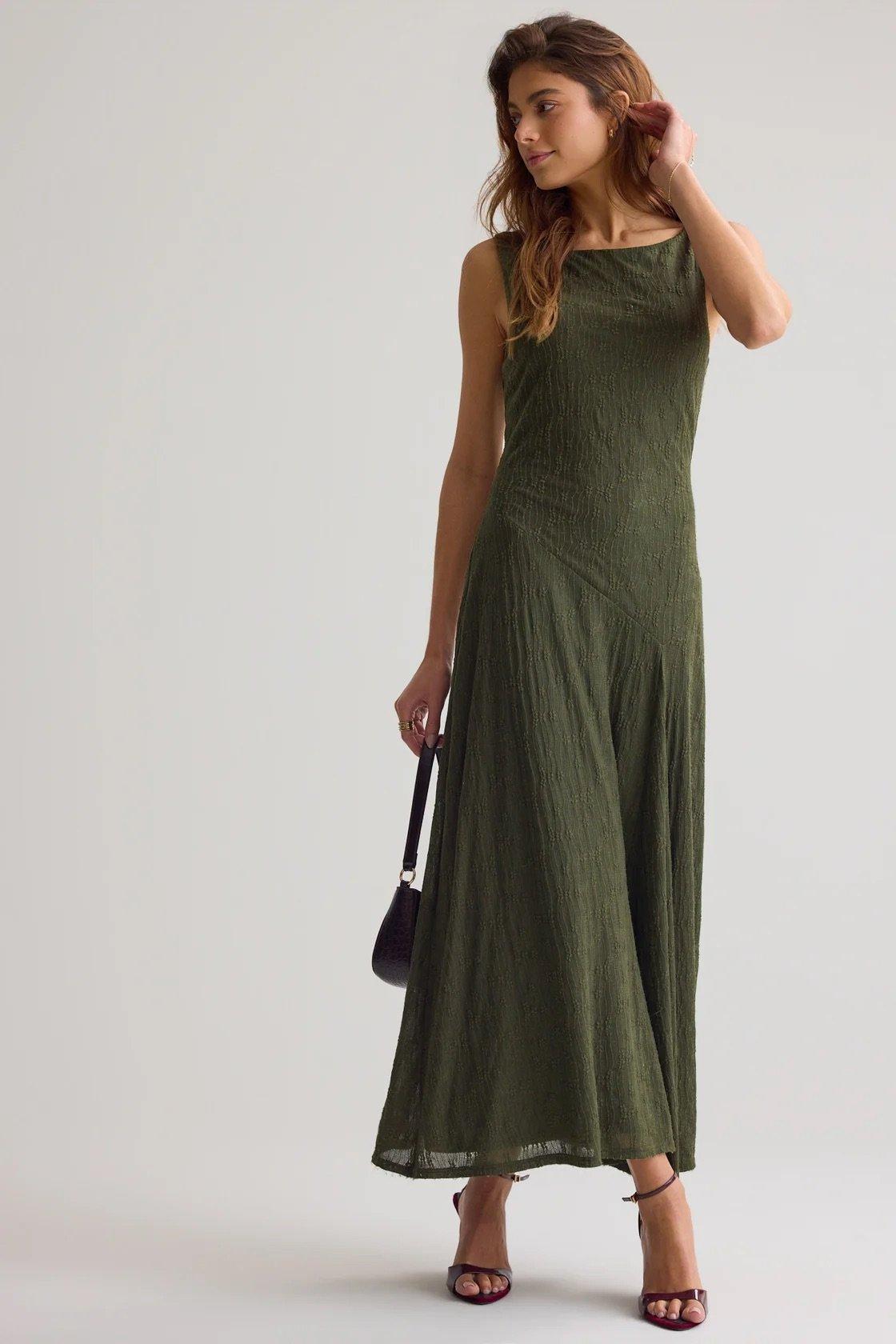 olive madi dress with lace detailing