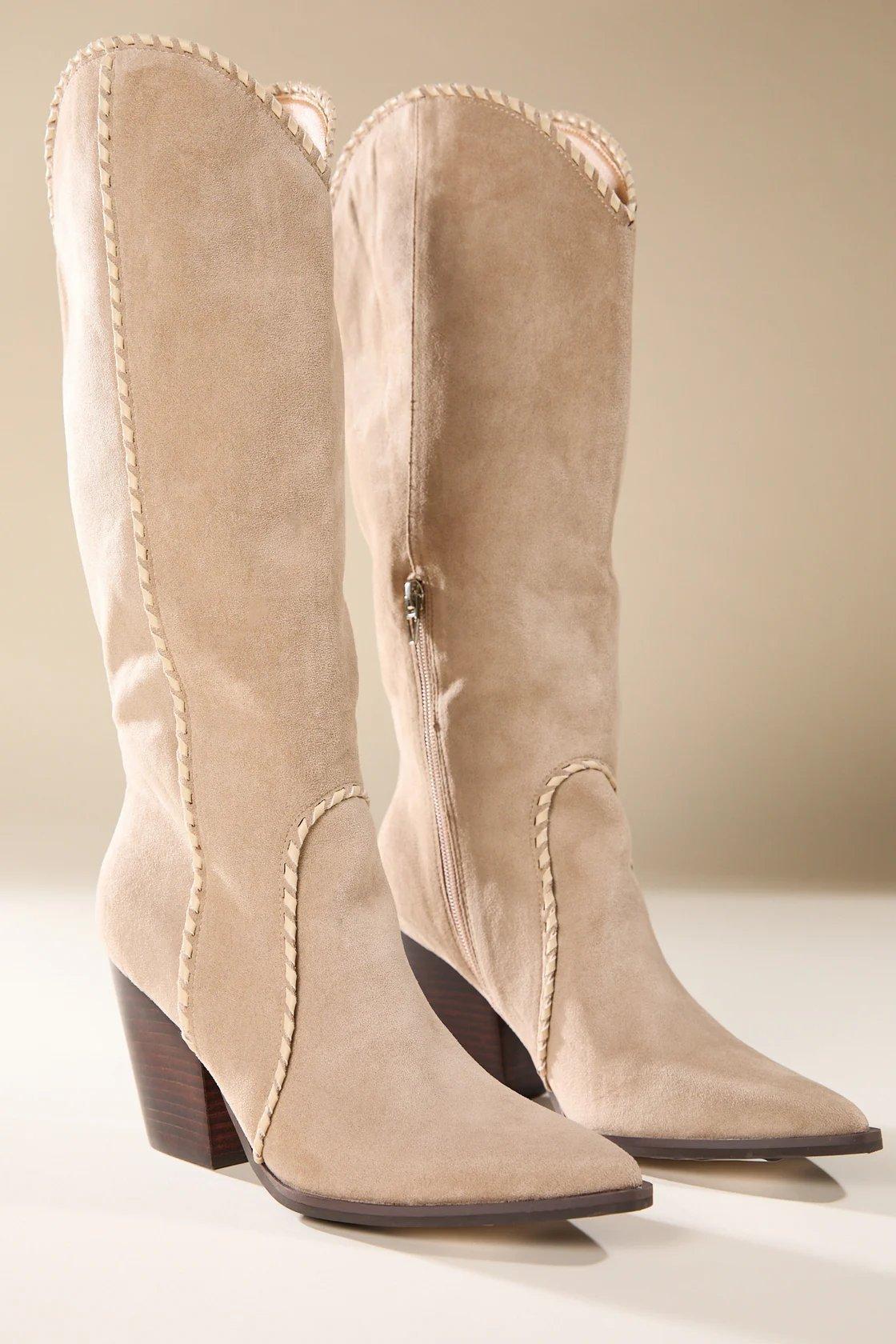 light beige western boots