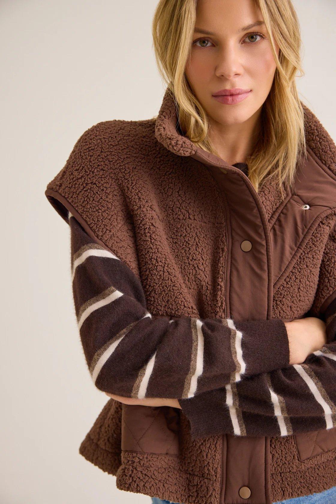 brown sherpa vest